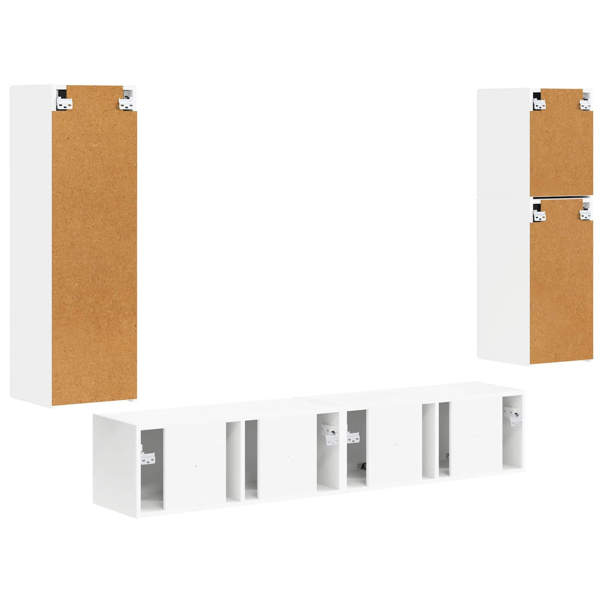 vidaXL Tv-meubelset Wandgemonteerd 4 pcs Wit Bewerkt hout