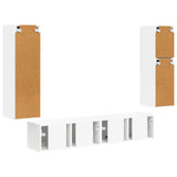 vidaXL Tv-meubelset Wandgemonteerd 4 pcs Wit Bewerkt hout