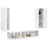 vidaXL Tv-meubelset Wandgemonteerd 4 pcs Wit Bewerkt hout