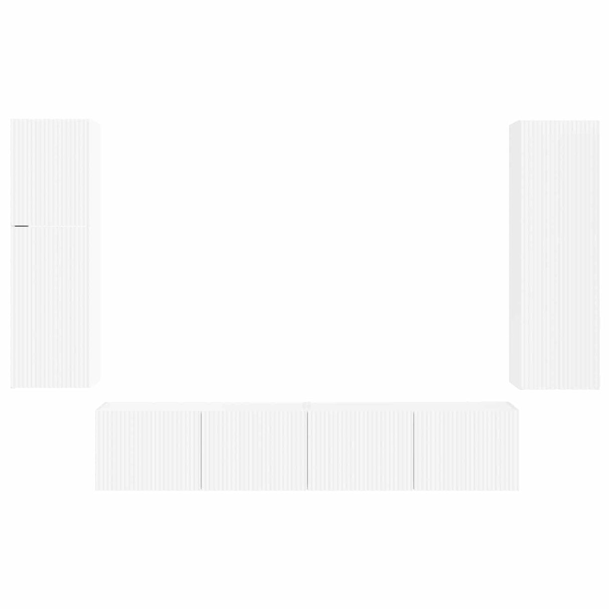 vidaXL Tv-meubelset Wandgemonteerd 4 pcs Wit Bewerkt hout