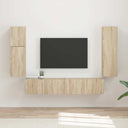 vidaXL Tv-meubelset Wandgemonteerd 4 pcs Wit Bewerkt hout