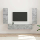 vidaXL Tv-meubelset Wandgemonteerd 4 pcs Wit Bewerkt hout