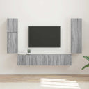 vidaXL Tv-meubelset Wandgemonteerd 4 pcs Wit Bewerkt hout