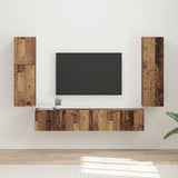 vidaXL Tv-meubelset Wandgemonteerd 4 pcs Wit Bewerkt hout