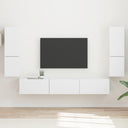 vidaXL Tv-meubelset Wandgemonteerd 4 pcs Wit Bewerkt hout
