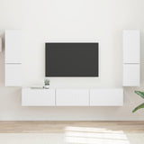 vidaXL Tv-meubelset Wandgemonteerd 4 pcs Wit Bewerkt hout