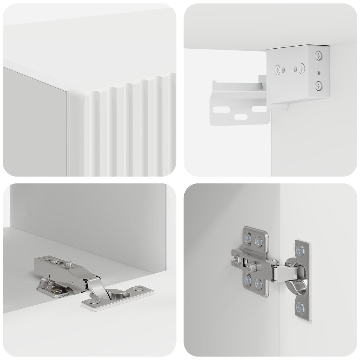 vidaXL Tv-meubelset Wandgemonteerd 4 pcs Wit Bewerkt hout
