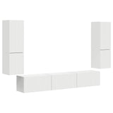 vidaXL Tv-meubelset Wandgemonteerd 4 pcs Wit Bewerkt hout
