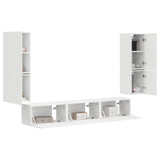 vidaXL Tv-meubelset Wandgemonteerd 4 pcs Wit Bewerkt hout