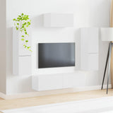 vidaXL Tv-meubelset Wandgemonteerd 4 pcs Wit Bewerkt hout