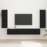 vidaXL Tv-meubelset Wandgemonteerd 4 pcs Wit Bewerkt hout