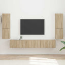 vidaXL Tv-meubelset Wandgemonteerd 4 pcs Wit Bewerkt hout