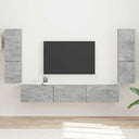 vidaXL Tv-meubelset Wandgemonteerd 4 pcs Wit Bewerkt hout