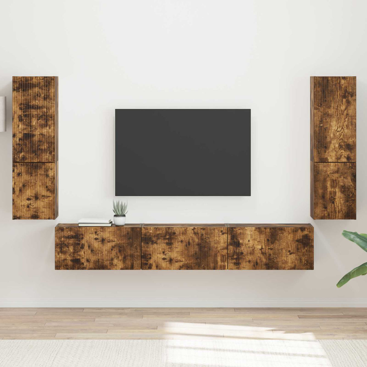 vidaXL Tv-meubelset Wandgemonteerd 4 pcs Wit Bewerkt hout