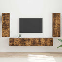 vidaXL Tv-meubelset Wandgemonteerd 4 pcs Wit Bewerkt hout