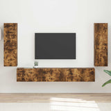 vidaXL Tv-meubelset Wandgemonteerd 4 pcs Wit Bewerkt hout