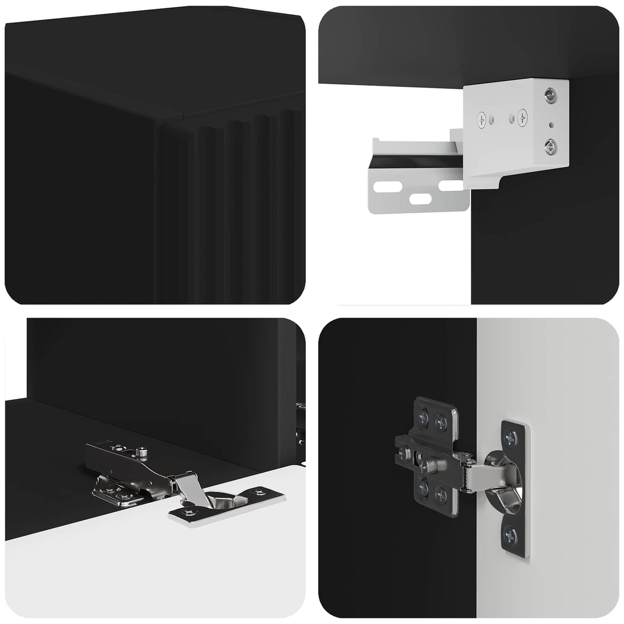 vidaXL Tv-meubelset Wandgemonteerd 5 pcs Wit Bewerkt hout