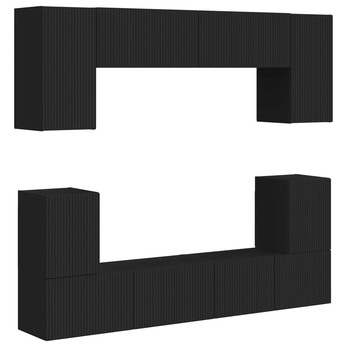 vidaXL Tv-meubelset Wandgemonteerd 5 pcs Wit Bewerkt hout