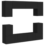 vidaXL Tv-meubelset Wandgemonteerd 5 pcs Wit Bewerkt hout