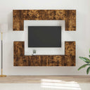 vidaXL Tv-meubelset Wandgemonteerd 5 pcs Wit Bewerkt hout