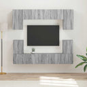 vidaXL Tv-meubelset Wandgemonteerd 5 pcs Wit Bewerkt hout