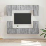vidaXL Tv-meubelset Wandgemonteerd 5 pcs Wit Bewerkt hout