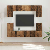 vidaXL Tv-meubelset Wandgemonteerd 5 pcs Wit Bewerkt hout