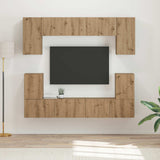 vidaXL Tv-meubelset Wandgemonteerd 5 pcs Wit Bewerkt hout
