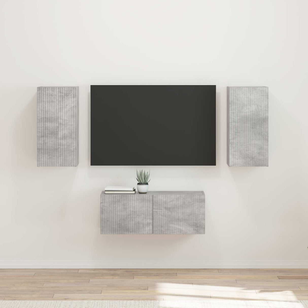 vidaXL Tv-meubelset Wandgemonteerd 6 pcs Wit Bewerkt hout