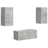 vidaXL Tv-meubelset Wandgemonteerd 6 pcs Wit Bewerkt hout