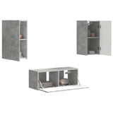 vidaXL Tv-meubelset Wandgemonteerd 6 pcs Wit Bewerkt hout