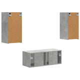 vidaXL Tv-meubelset Wandgemonteerd 6 pcs Wit Bewerkt hout