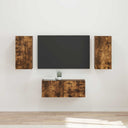 vidaXL Tv-meubelset Wandgemonteerd 6 pcs Wit Bewerkt hout