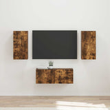 vidaXL Tv-meubelset Wandgemonteerd 6 pcs Wit Bewerkt hout