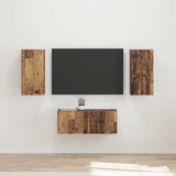 vidaXL Tv-meubelset Wandgemonteerd 6 pcs Wit Bewerkt hout