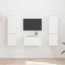 vidaXL Tv-meubelset 5 pcs Wit Bewerkt hout
