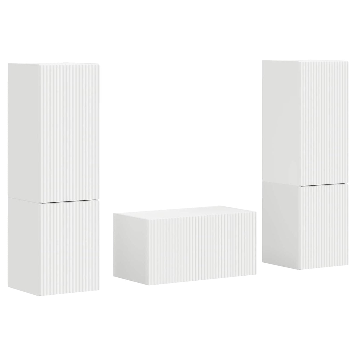 vidaXL Tv-meubelset 5 pcs Wit Bewerkt hout
