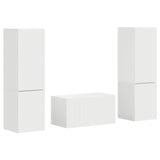 vidaXL Tv-meubelset 5 pcs Wit Bewerkt hout