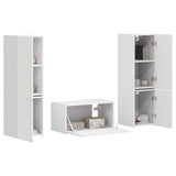 vidaXL Tv-meubelset 5 pcs Wit Bewerkt hout