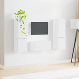 vidaXL Tv-meubelset 5 pcs Wit Bewerkt hout