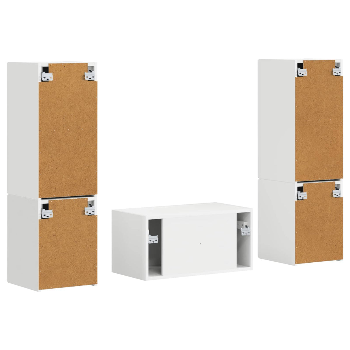 vidaXL Tv-meubelset 5 pcs Wit Bewerkt hout