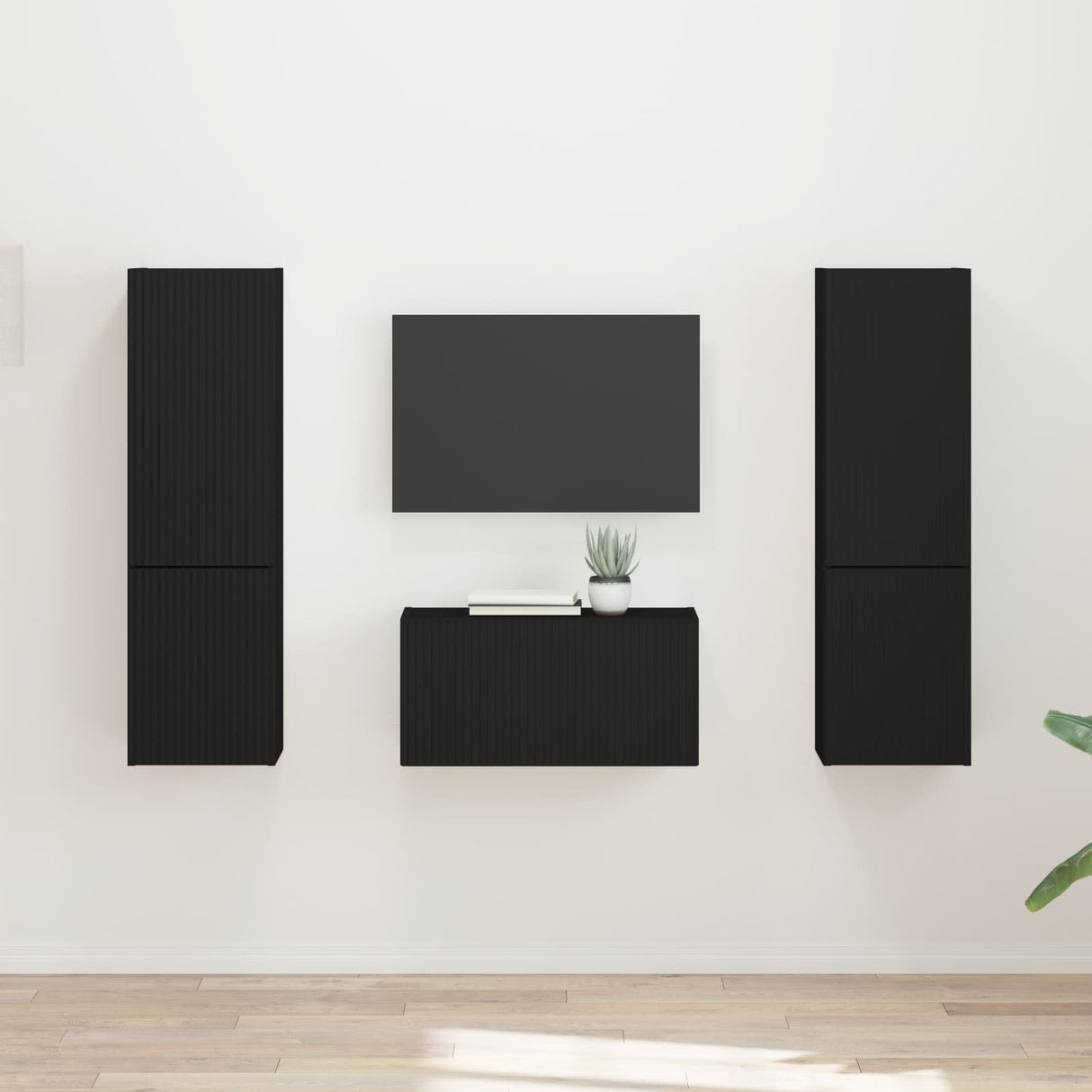 vidaXL Tv-meubelset 5 pcs Wit Bewerkt hout