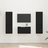 vidaXL Tv-meubelset 5 pcs Wit Bewerkt hout