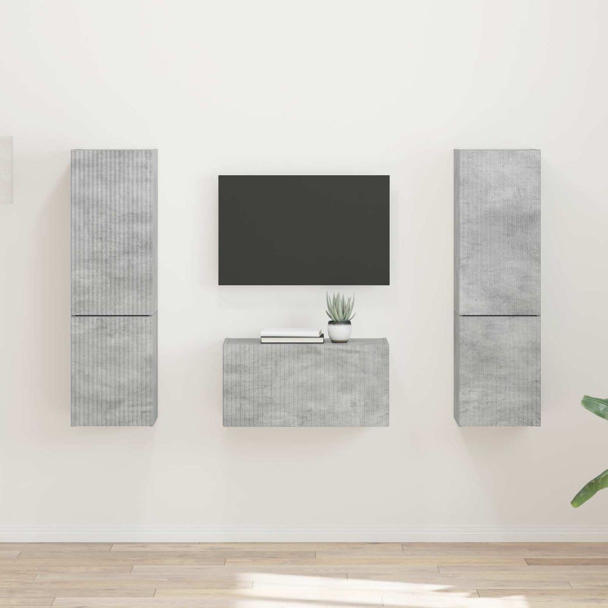 vidaXL Tv-meubelset 5 pcs Wit Bewerkt hout