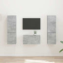 vidaXL Tv-meubelset 5 pcs Wit Bewerkt hout