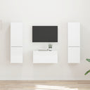 vidaXL Tv-meubelset 5 pcs Wit Bewerkt hout