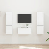 vidaXL Tv-meubelset 5 pcs Wit Bewerkt hout