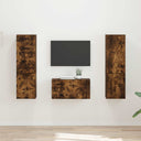 vidaXL Tv-meubelset 5 pcs Wit Bewerkt hout