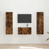 vidaXL Tv-meubelset 5 pcs Wit Bewerkt hout