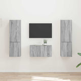vidaXL Tv-meubelset 5 pcs Wit Bewerkt hout